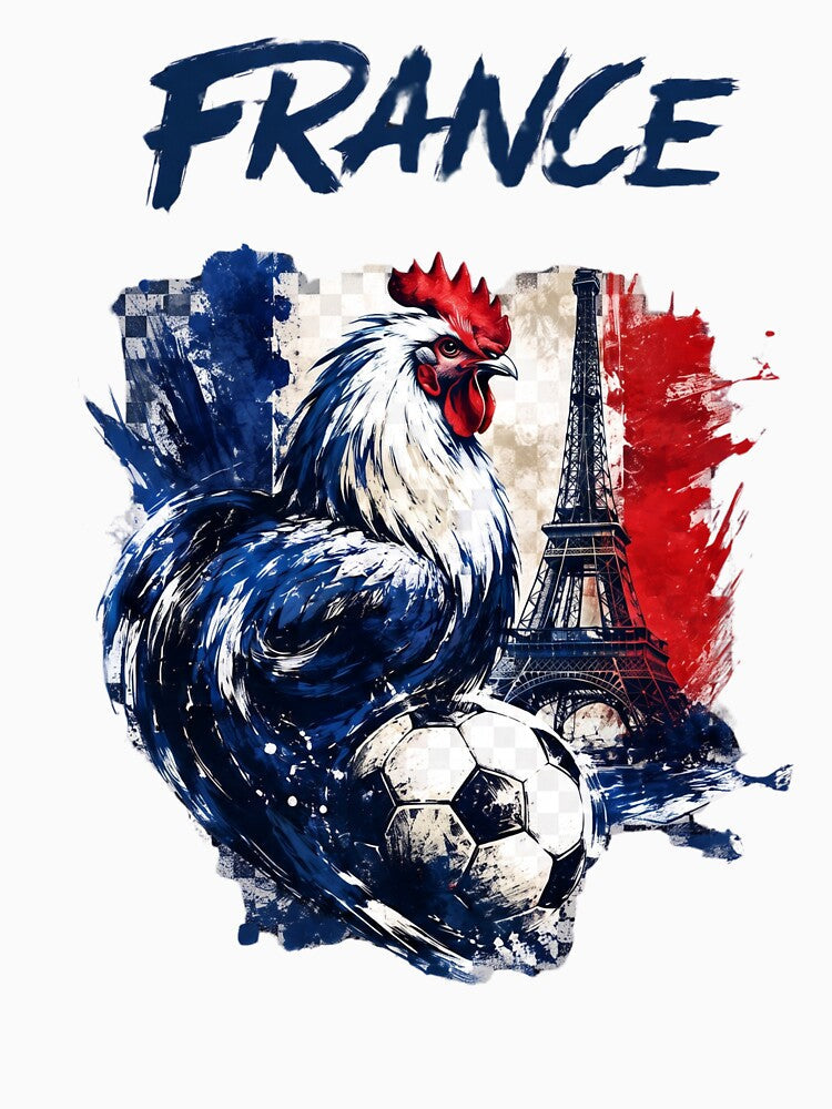 France Football Legacy – Rooster Power French Soccer Fan Design by SzymonC000zyArt Unisex , , , Long Sleeve Tee