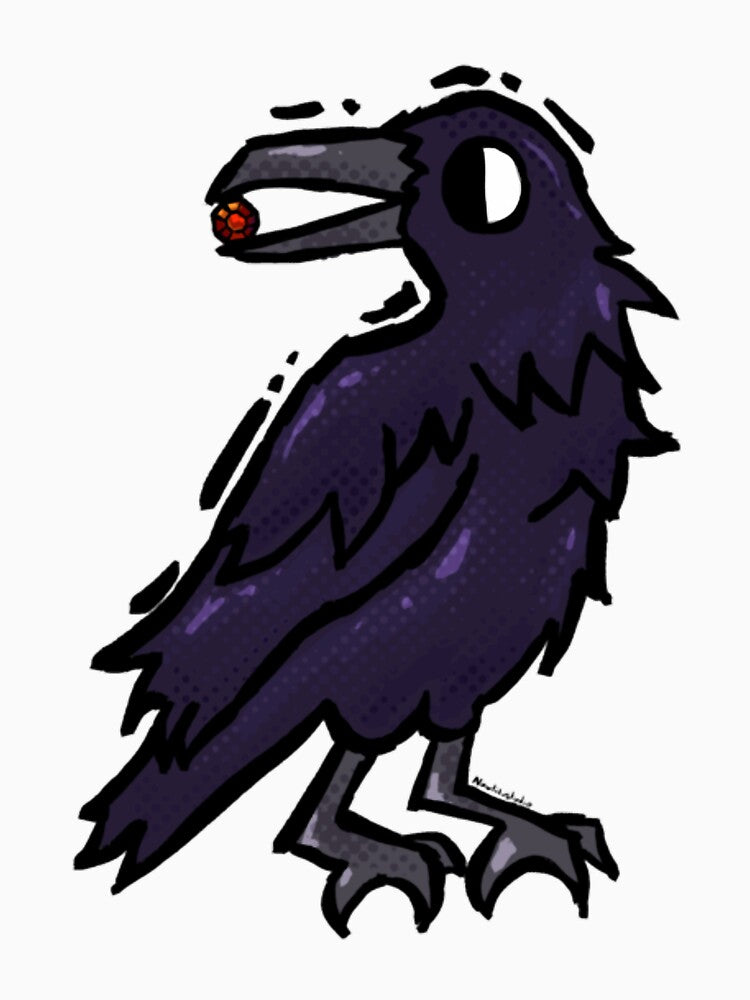 Crow with Crystals Oversized Haloween funny by AngelaOdonn