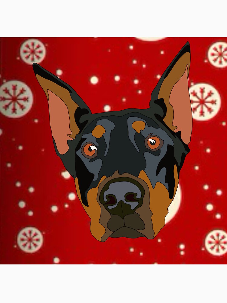 Christmas pattern doberman by LeahcarsArt