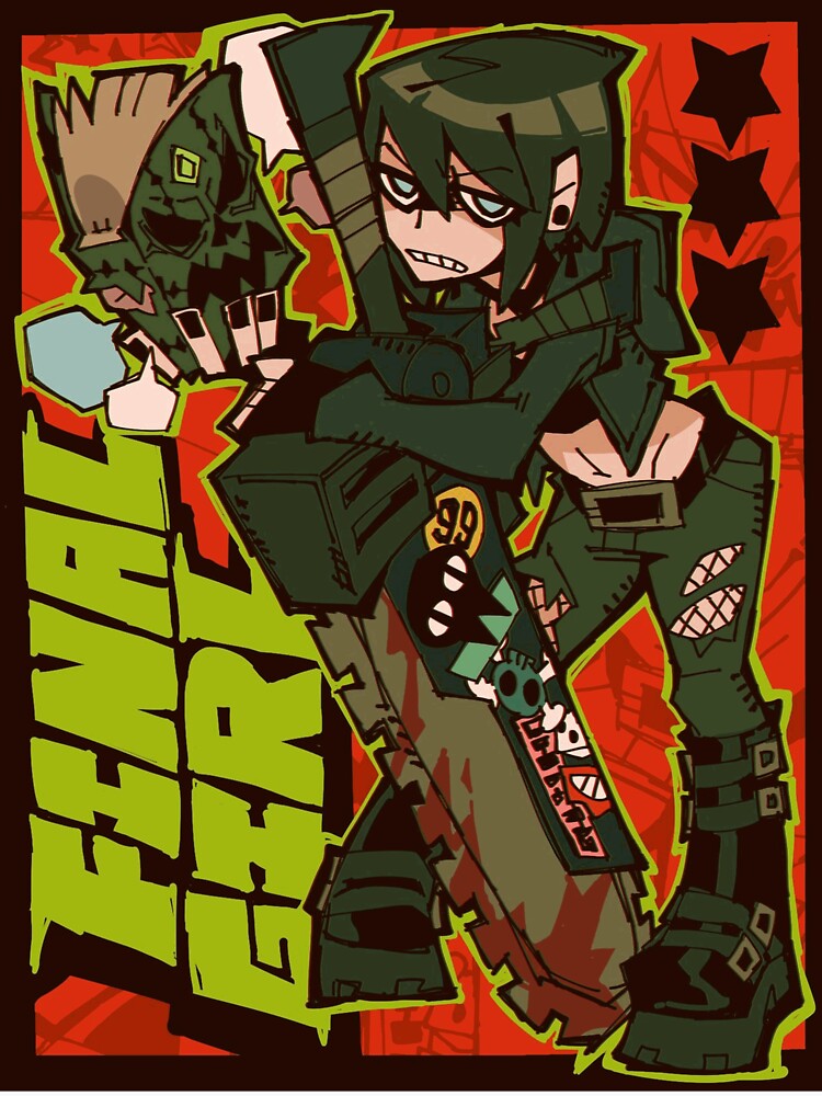Edgy Cyber Y2K Final Girl with Giant Saw by RonanKestrel