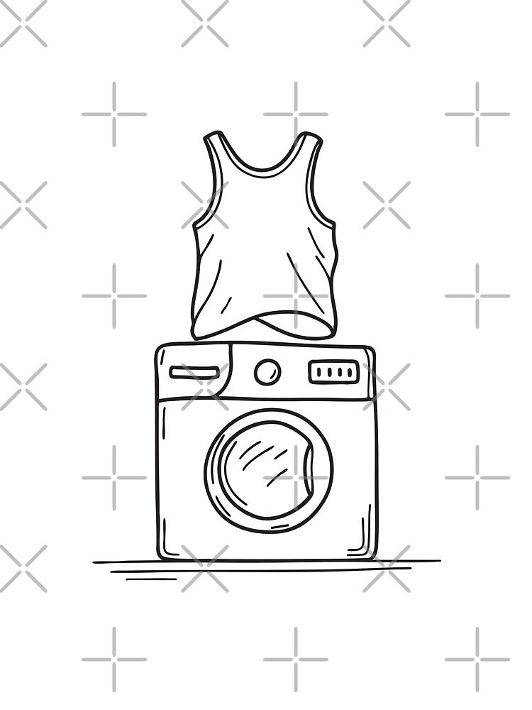 A wrinkled shirt tossed over the top of a washing machine by rasagamastore