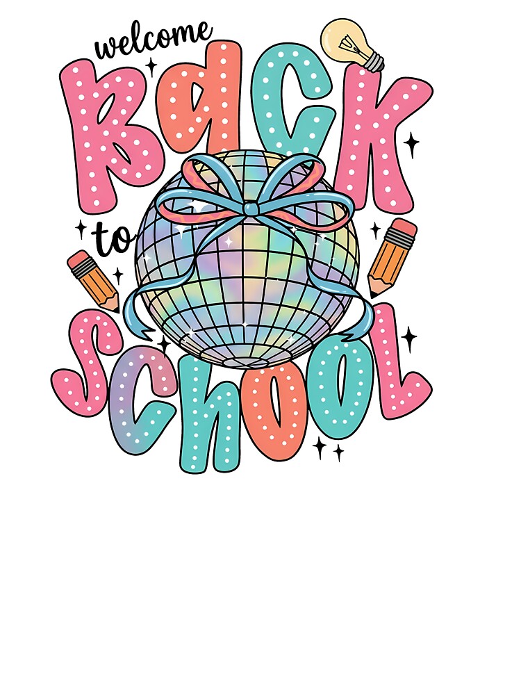 Retro Neon Back To School Disco Bow Kids Teacher by KroghDs
