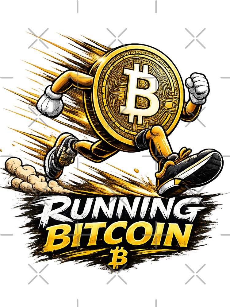 Running Bitcoin Coin Comic Mascot by tawscolors