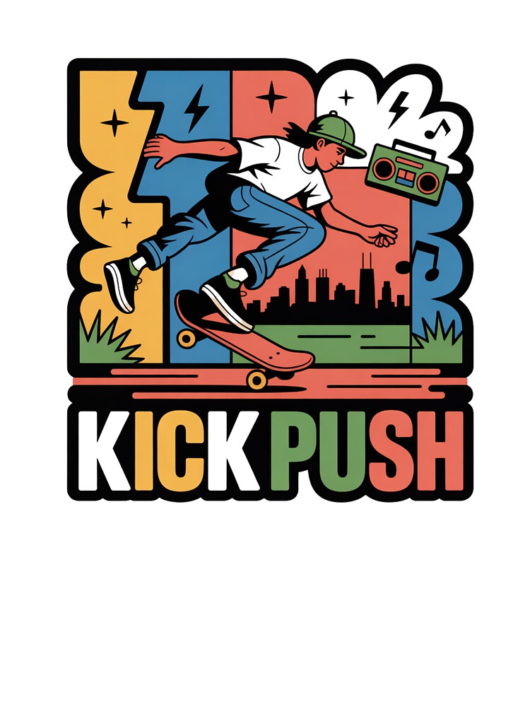 Kick Push Skate Hip Hop Street Art by LukaRealm