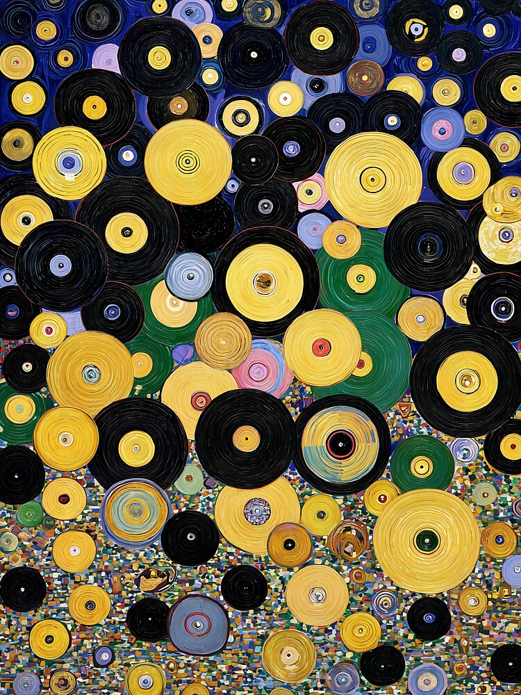 Cascade of colored vinyl records by lautir