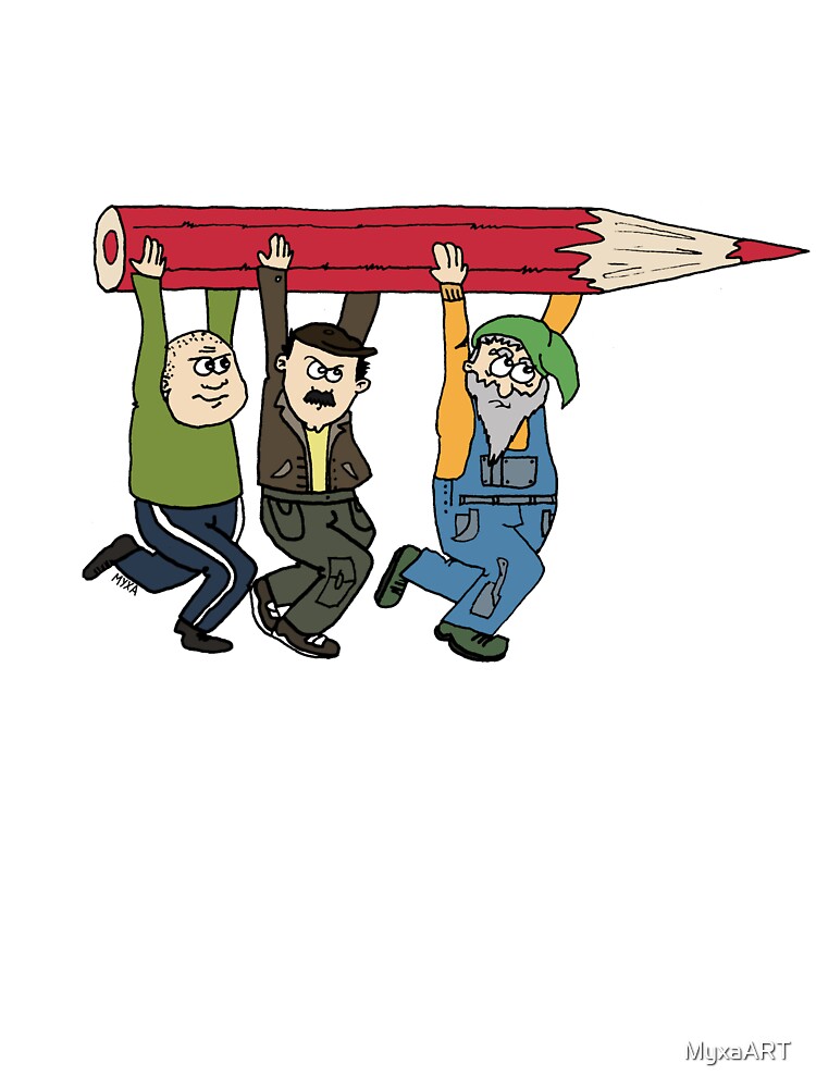 Pencil Pushers United – Funny Teamwork Deadline Creative Art by MyxaART