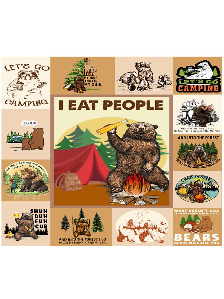 Camping Bear - I Eat People by SweetPea49