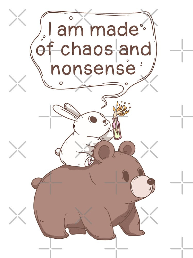 Chaos and Nonsense – Rabbit Riding Bear with Molotov Cocktail by Jess.a.creates