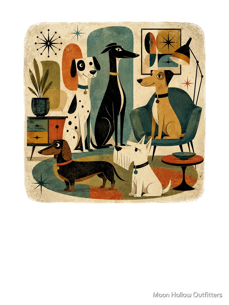 Mid Century Modern Dogs by Moon Hollow Outfitters