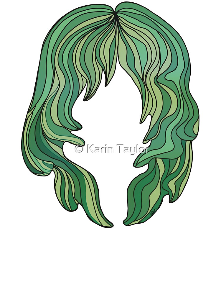 Groovy Forest Green Mermaid Hair Silhouette by Karin Taylor