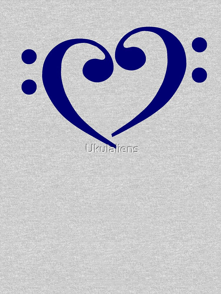 Bass Clef Heart Navy Blue by Ukulaliens