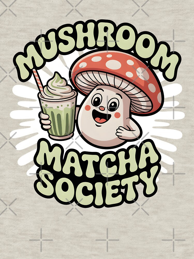 Mushroom Matcha Society Cute Kawaii Matcha Lover Shirt by Raw Tigers