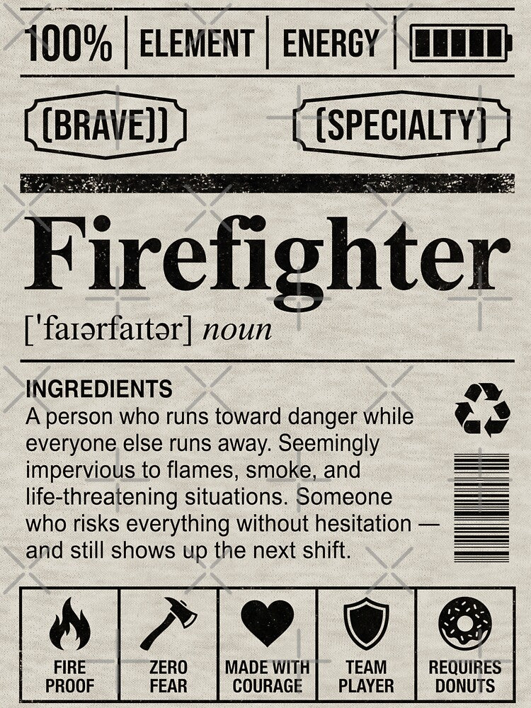 Funny Firefighter Definition Label - Firefighter Gift by pretty4u