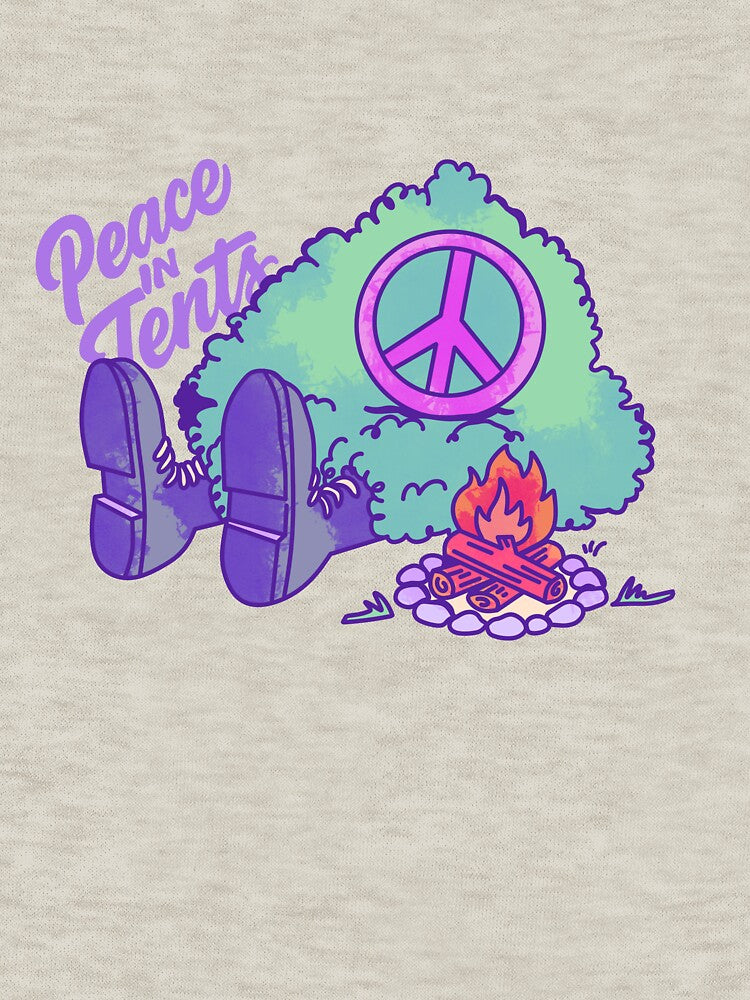 Peace in Tents Retro Camping Spirit by HumorInHues