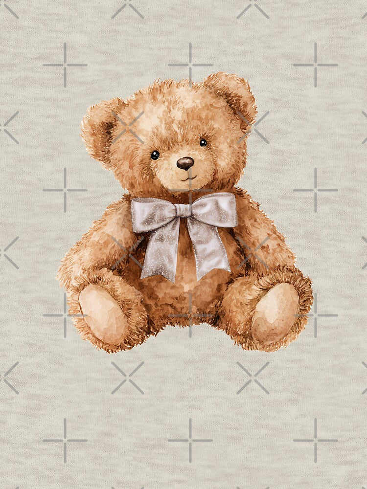 Soft Cozy Teddy Bear with Satin Bow by wandsandwhimsy