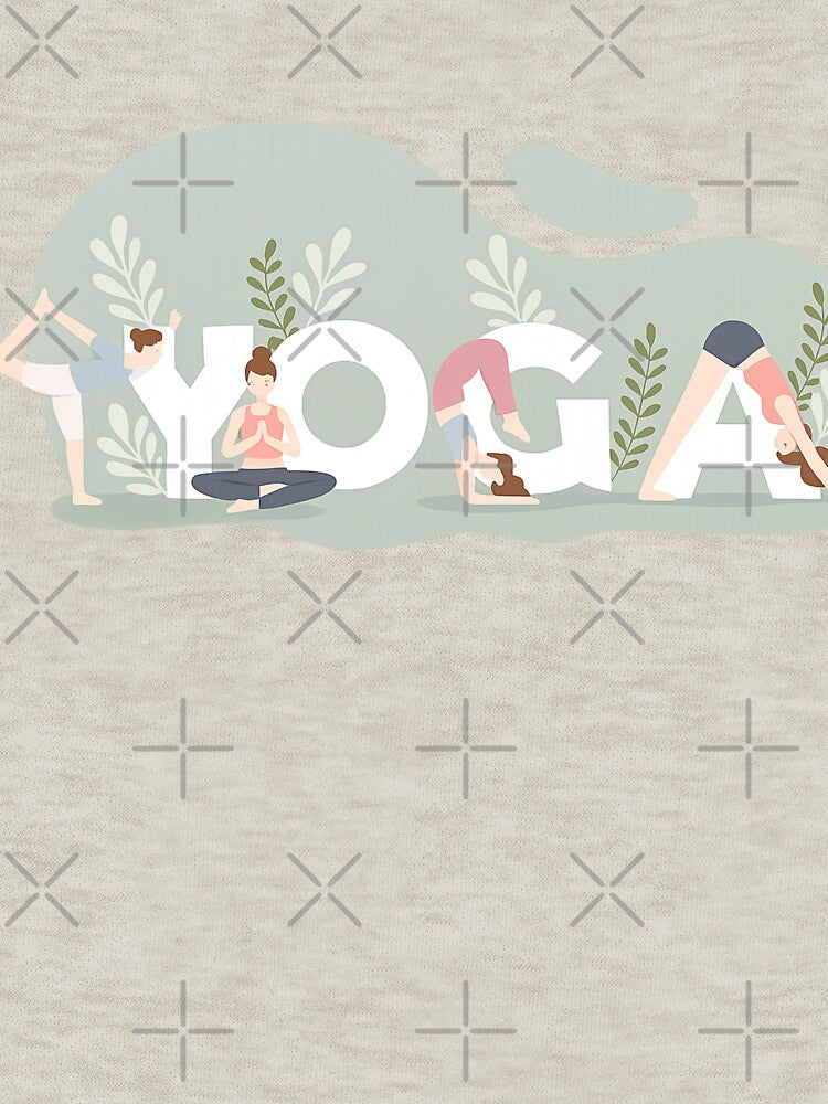 Yoga Typography Design with Yoga Poses | Minimalist Wellness Art | Modern Yoga Lover Gift by MimiSabu