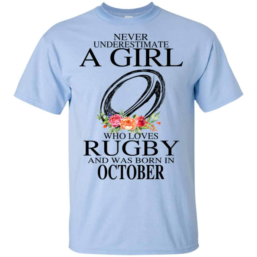 A Girl Who Loves Rugby And Was Born In October T-Shirts, Hoodie, Tank