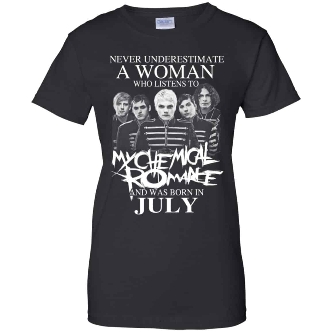 A Woman Who Listens To My Chemical Romance And Was Born In July T-Shirts, Hoodie, Tank