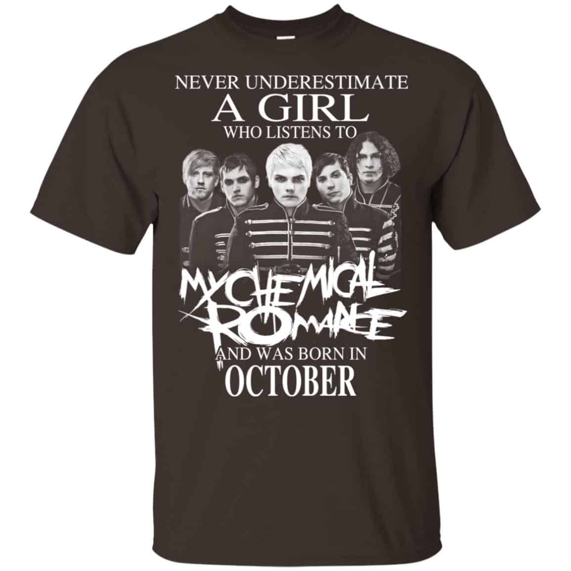 A Girl Who Listens To My Chemical Romance And Was Born In October T-Shirts, Hoodie, Tank