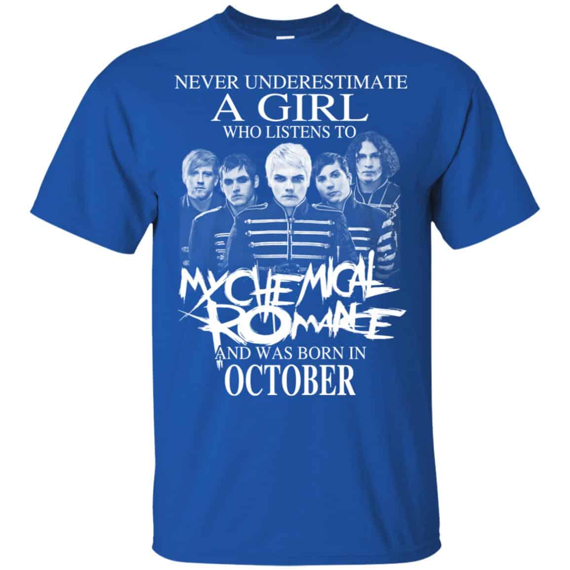 A Girl Who Listens To My Chemical Romance And Was Born In October T-Shirts, Hoodie, Tank