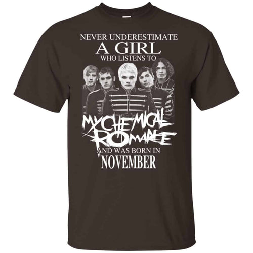 A Girl Who Listens To My Chemical Romance And Was Born In November T-Shirts, Hoodie, Tank