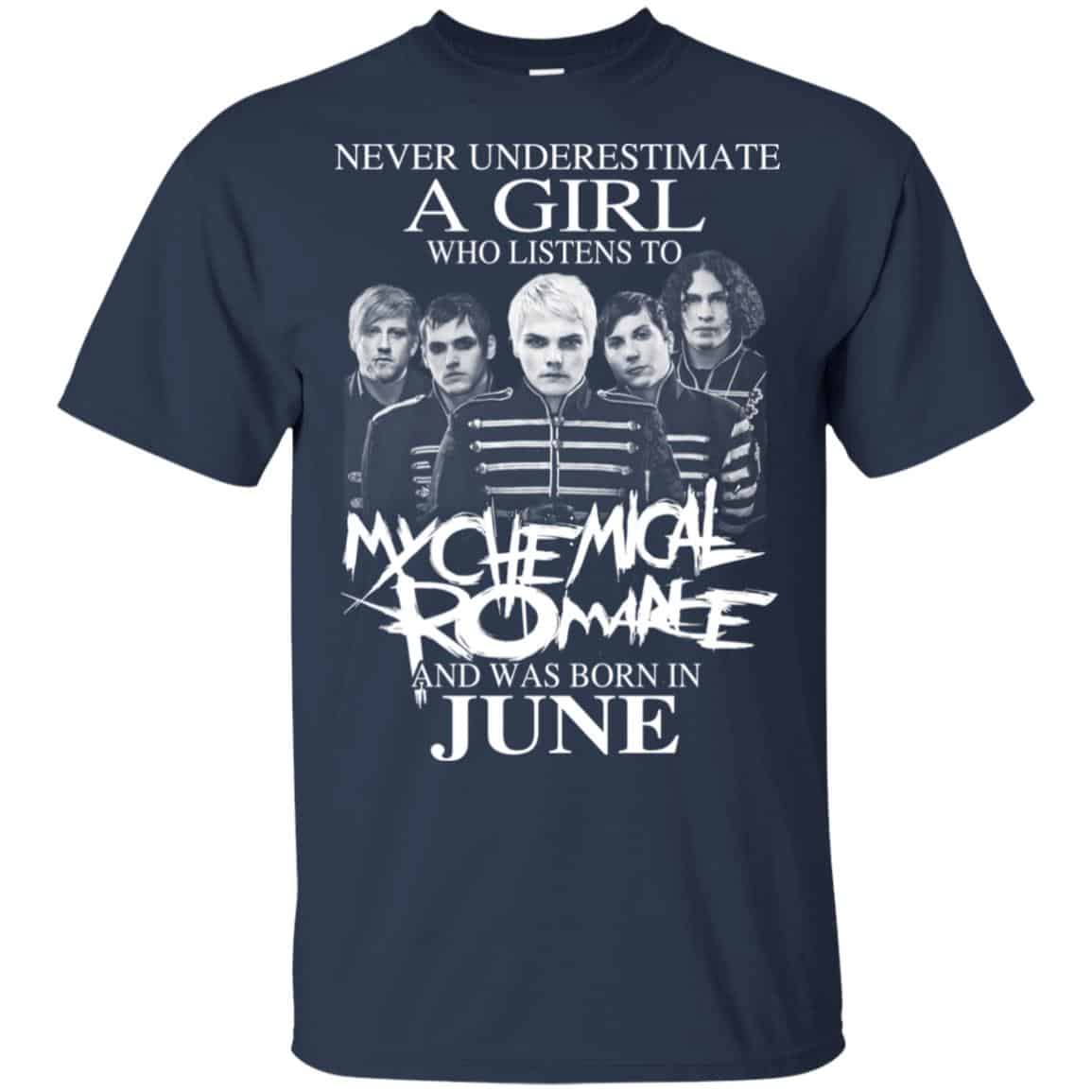 A Girl Who Listens To My Chemical Romance And Was Born In June T-Shirts, Hoodie, Tank