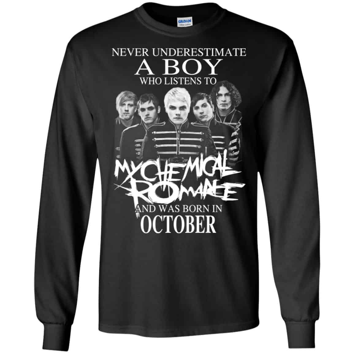 A Boy Who Listens To My Chemical Romance And Was Born In October T-Shirts, Hoodie, Tank