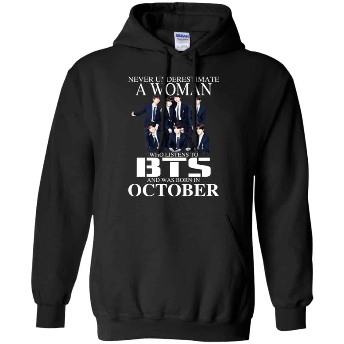 A Woman Who Listens To BTS And Was Born In October T-Shirts, Hoodie, Tank
