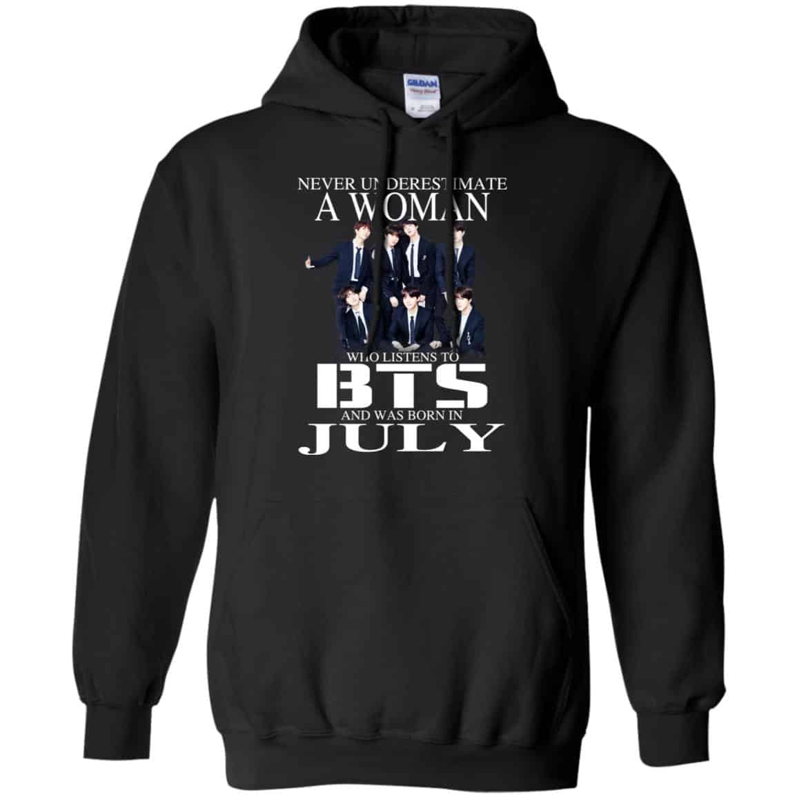A Woman Who Listens To BTS And Was Born In July T-Shirts, Hoodie, Tank
