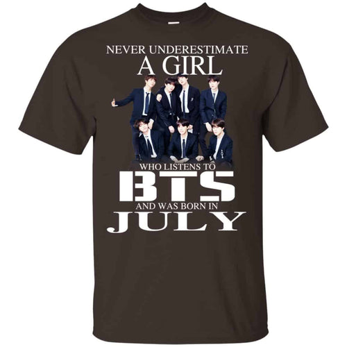 A Girl Who Listens To BTS And Was Born In July T-Shirts, Hoodie, Tank