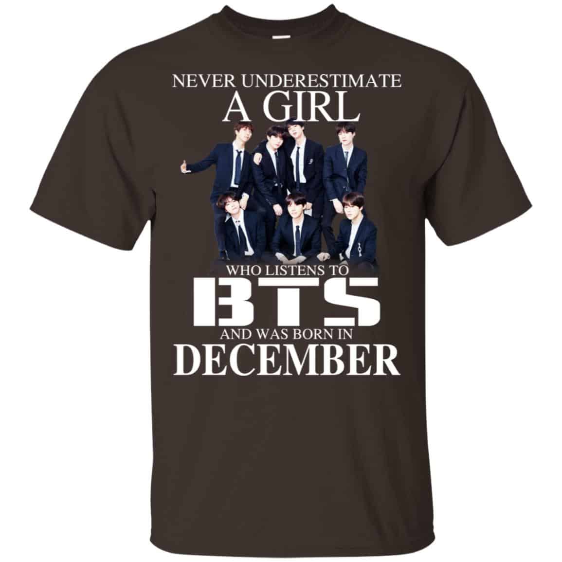 A Girl Who Listens To BTS And Was Born In December T-Shirts, Hoodie, Tank