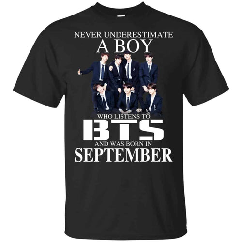 A Boy Who Listens To BTS And Was Born In September T-Shirts, Hoodie, Tank