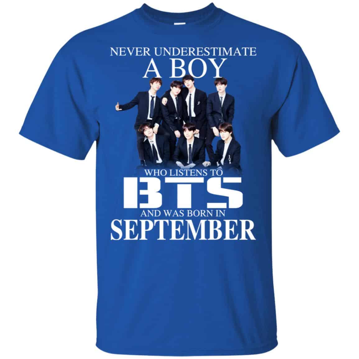 A Boy Who Listens To BTS And Was Born In September T-Shirts, Hoodie, Tank