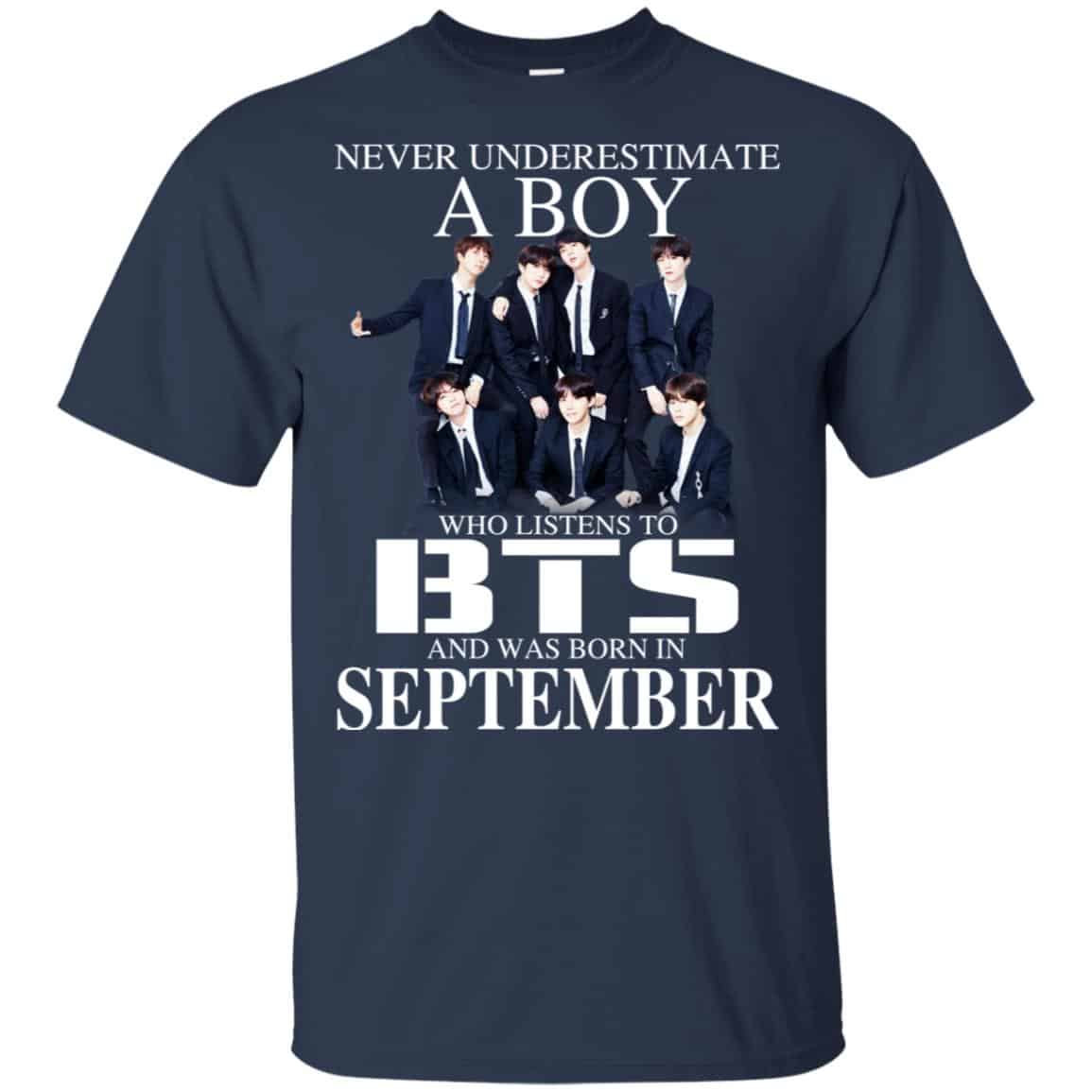 A Boy Who Listens To BTS And Was Born In September T-Shirts, Hoodie, Tank