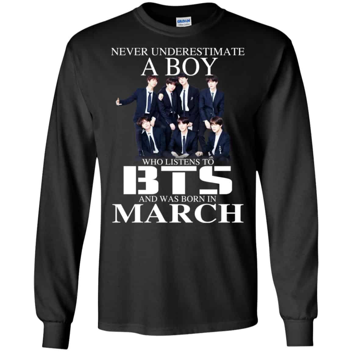 A Boy Who Listens To BTS And Was Born In March T-Shirts, Hoodie, Tank