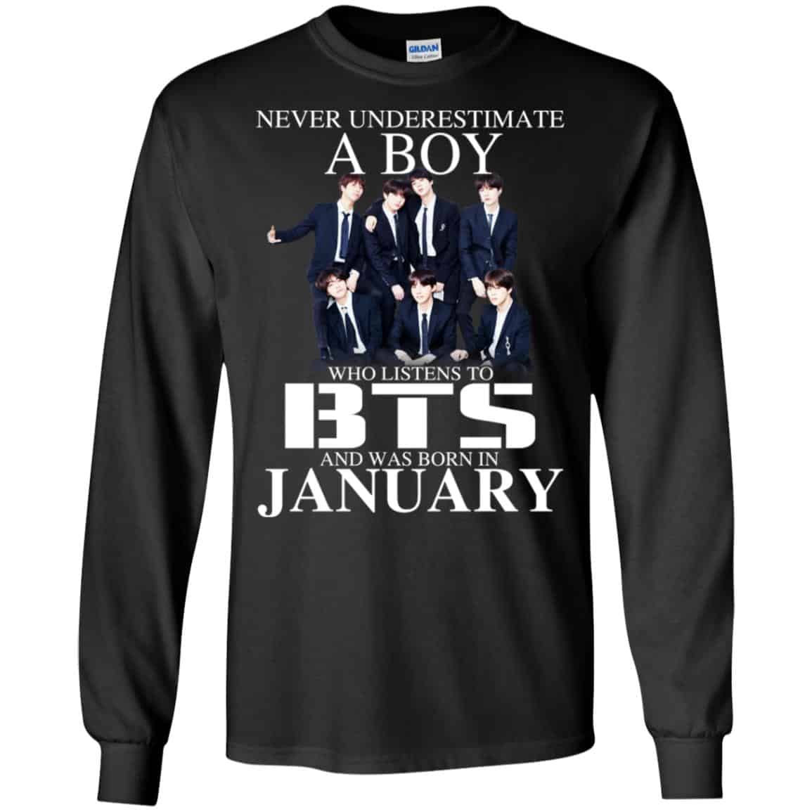 A Boy Who Listens To BTS And Was Born In January T-Shirts, Hoodie, Tank
