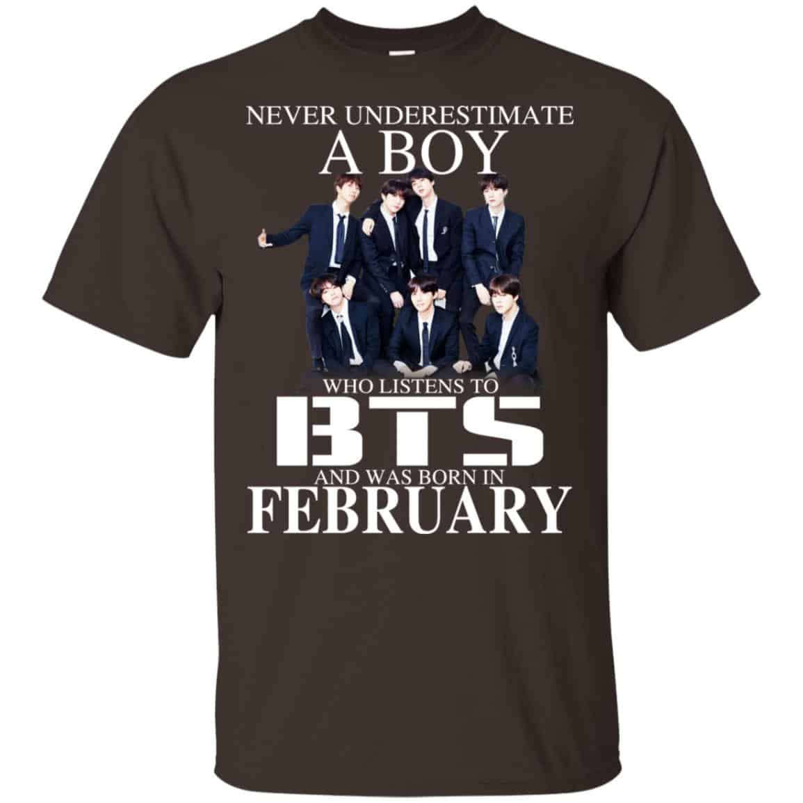 A Boy Who Listens To BTS And Was Born In February T-Shirts, Hoodie, Tank