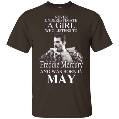 A Girl Who Listens To Freddie Mercury And Was Born In May T-Shirts, Hoodie, Tank