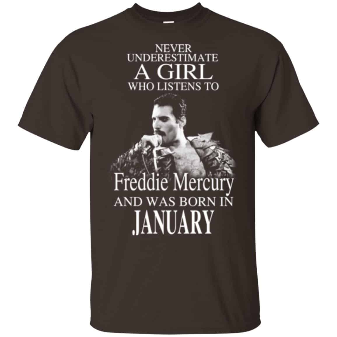 A Girl Who Listens To Freddie Mercury And Was Born In January T-Shirts, Hoodie, Tank