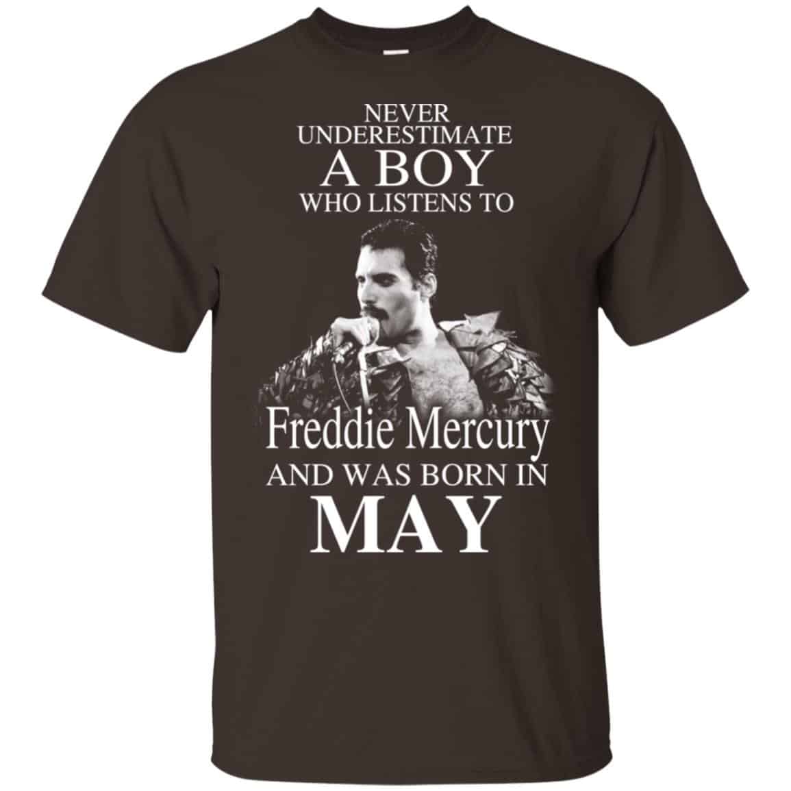 A Boy Who Listens To Freddie Mercury And Was Born In May T-Shirts, Hoodie, Tank