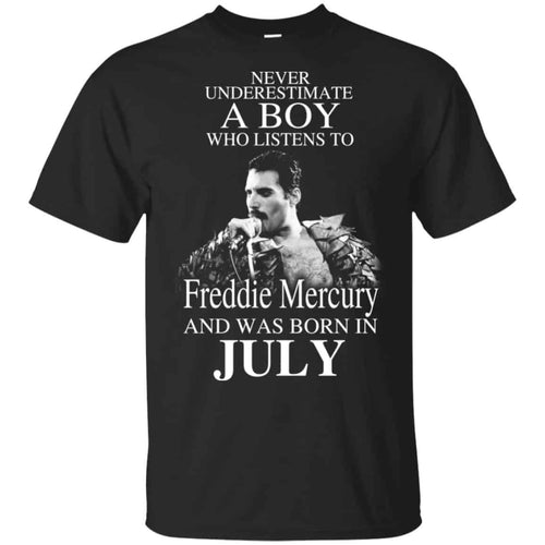 A Boy Who Listens To Freddie Mercury And Was Born In July T-Shirts, Hoodie, Tank