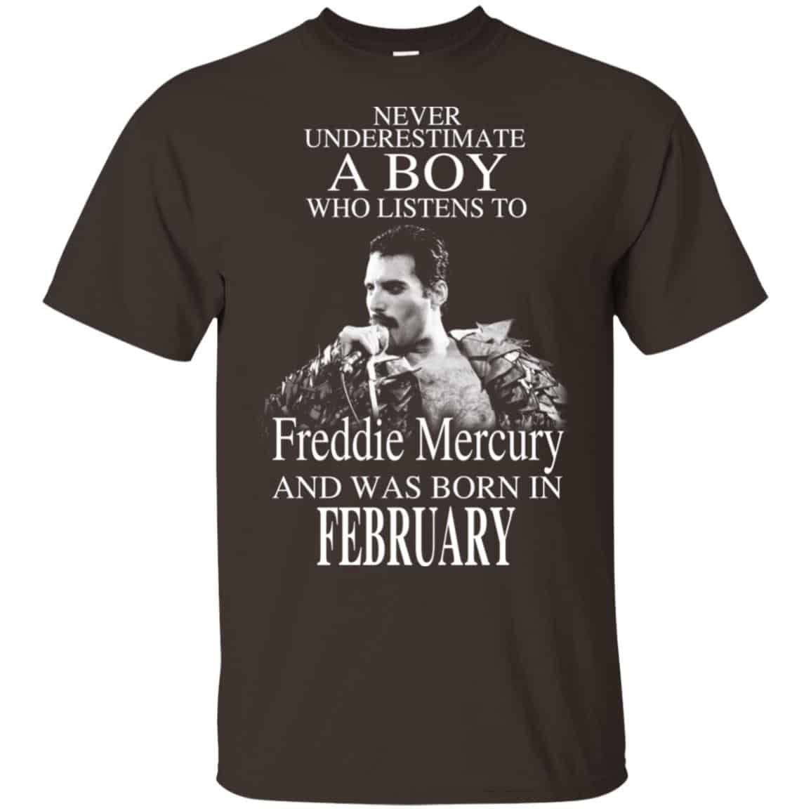 A Boy Who Listens To Freddie Mercury And Was Born In February T-Shirts, Hoodie, Tank