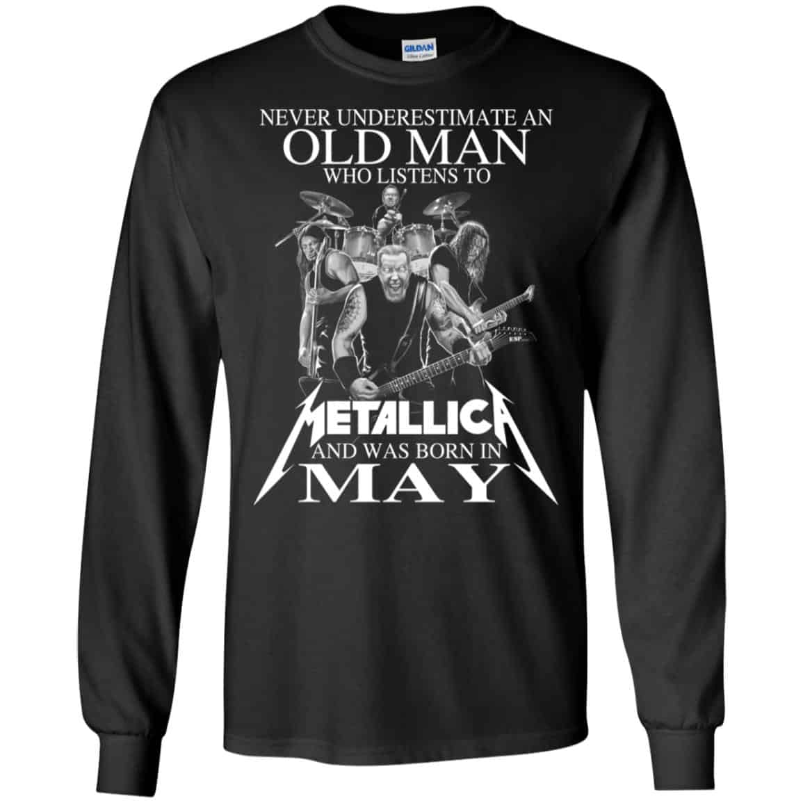 An Old Man Who Listens To Metallica And Was Born In May T-Shirts, Hoodie, Tank