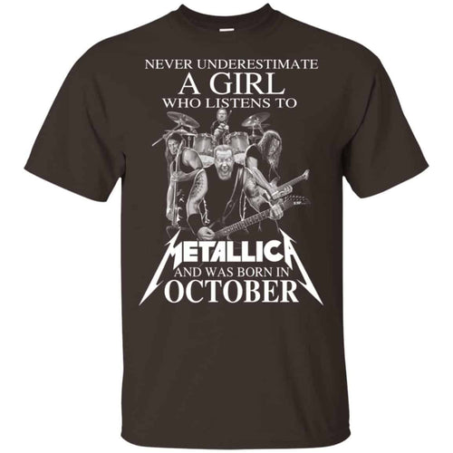 A Girl Who Listens To Metallica And Was Born In October T-Shirts, Hoodie, Tank