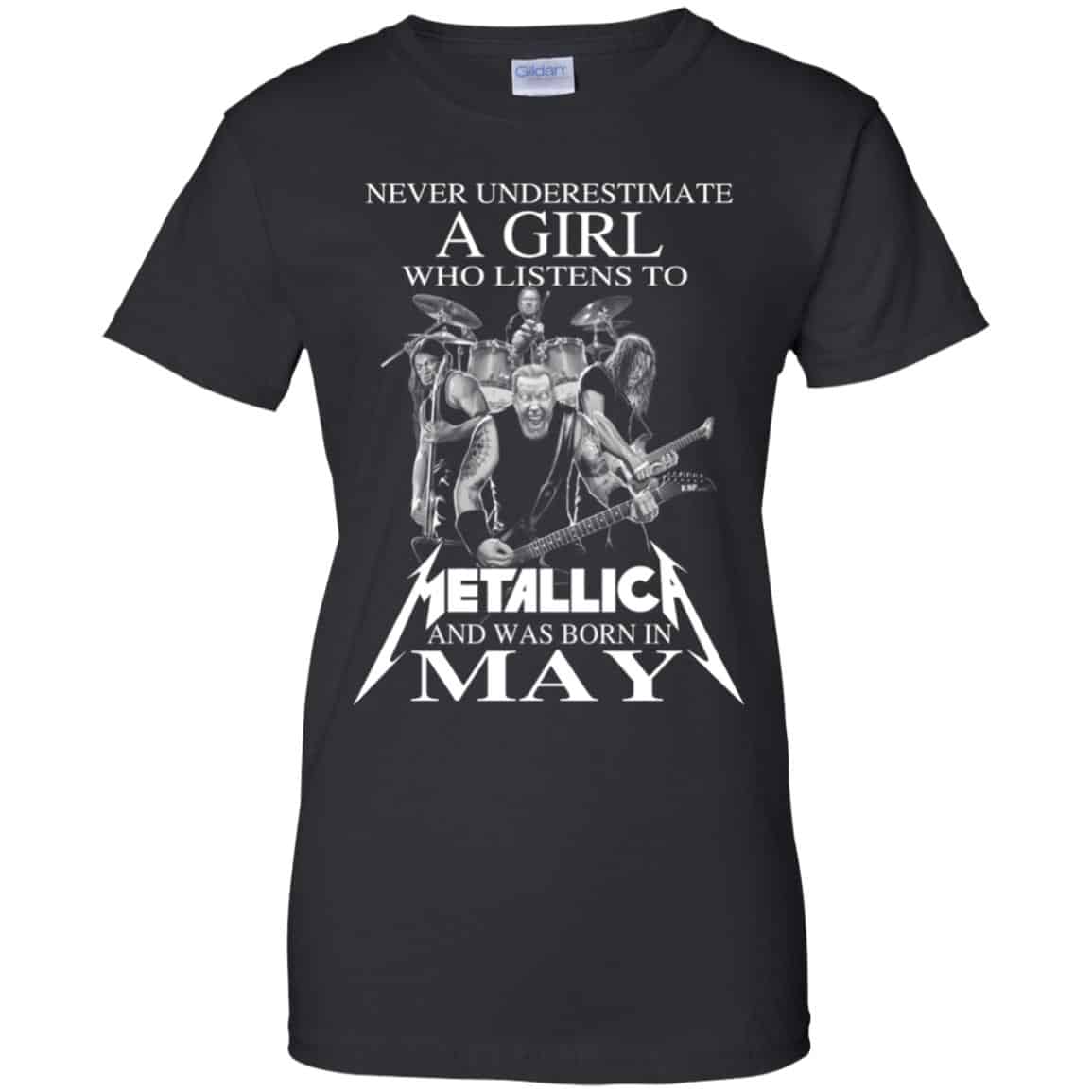 A Girl Who Listens To Metallica And Was Born In May T-Shirts, Hoodie, Tank