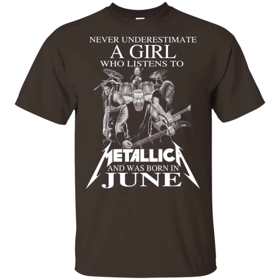 A Girl Who Listens To Metallica And Was Born In June T-Shirts, Hoodie, Tank