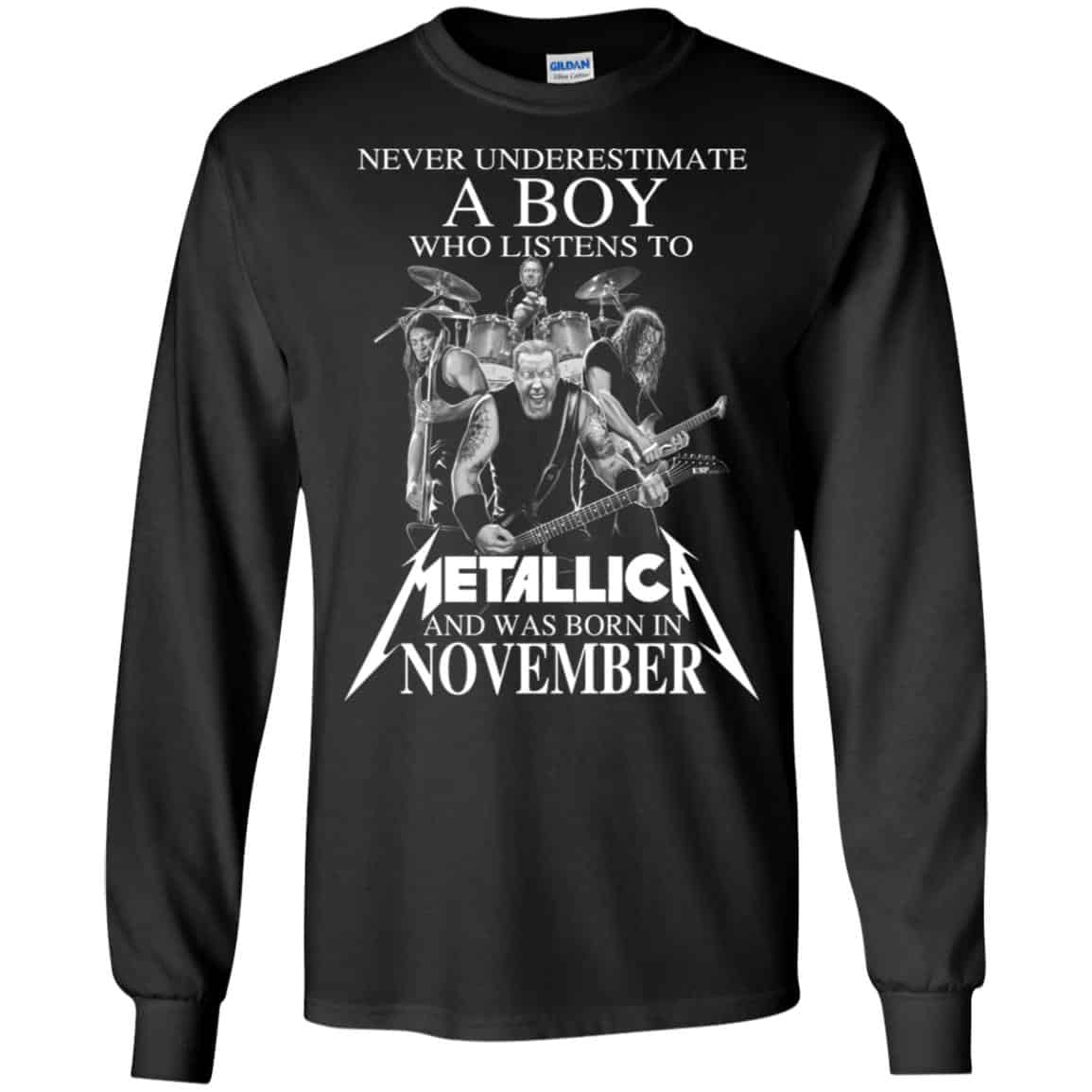 A Boy Who Listens To Metallica And Was Born In November T-Shirts, Hoodie, Tank