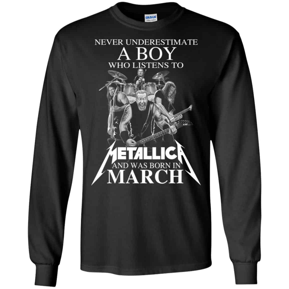 A Boy Who Listens To Metallica And Was Born In March T-Shirts, Hoodie, Tank