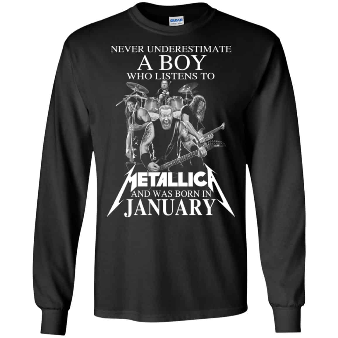 A Boy Who Listens To Metallica And Was Born In January T-Shirts, Hoodie, Tank