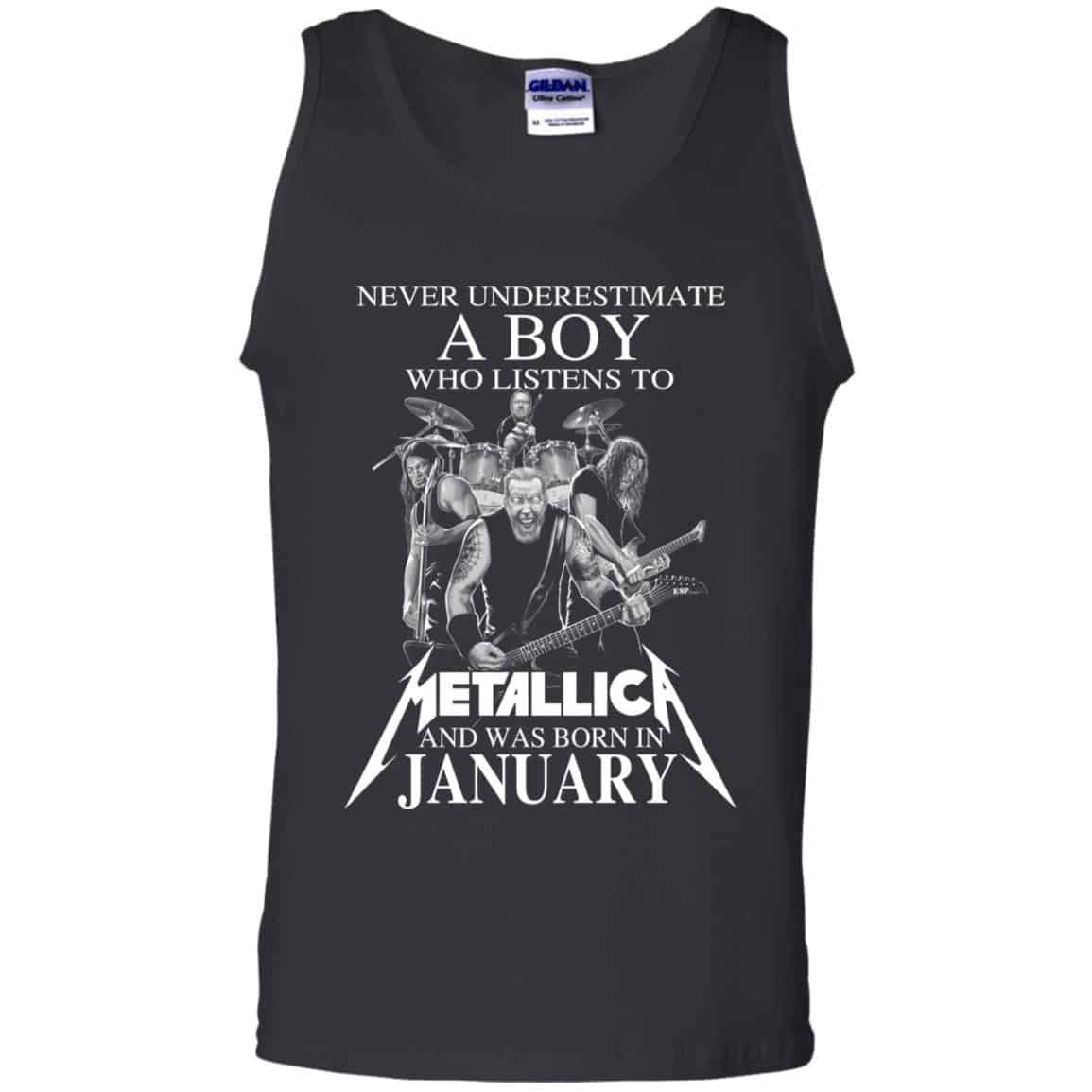A Boy Who Listens To Metallica And Was Born In January T-Shirts, Hoodie, Tank